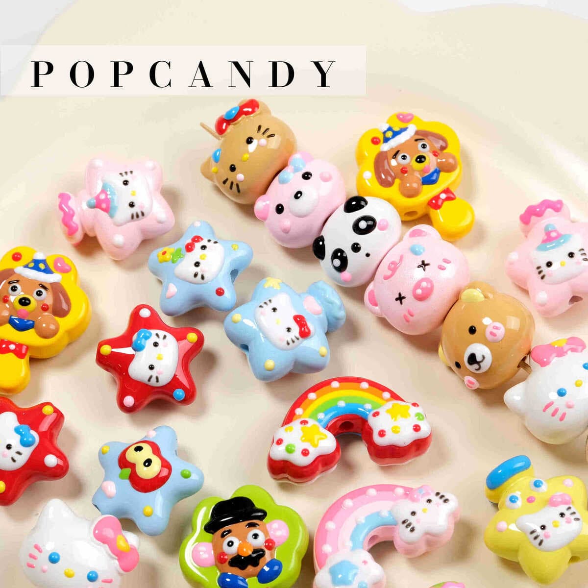 Мультяшные милые бусины ручной работы, сделанные своими руками, браслет, сумка, подвесное ожерелье, серьги, ювелирные...