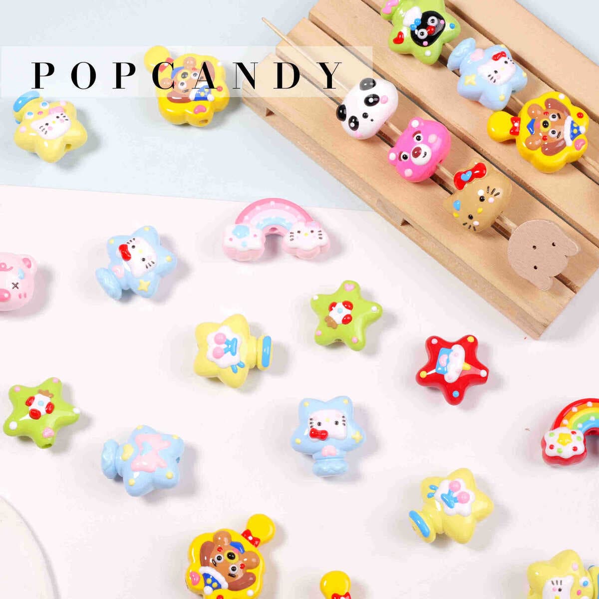 Мультяшные милые бусины ручной работы, сделанные своими руками, браслет, сумка, подвесное ожерелье, серьги, ювелирные...