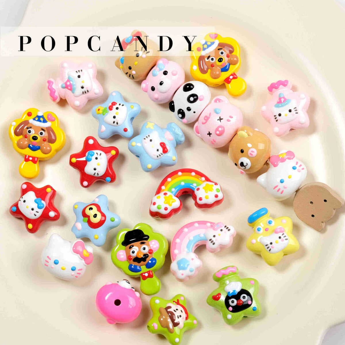 Мультяшные милые бусины ручной работы, сделанные своими руками, браслет, сумка, подвесное ожерелье, серьги, ювелирные...