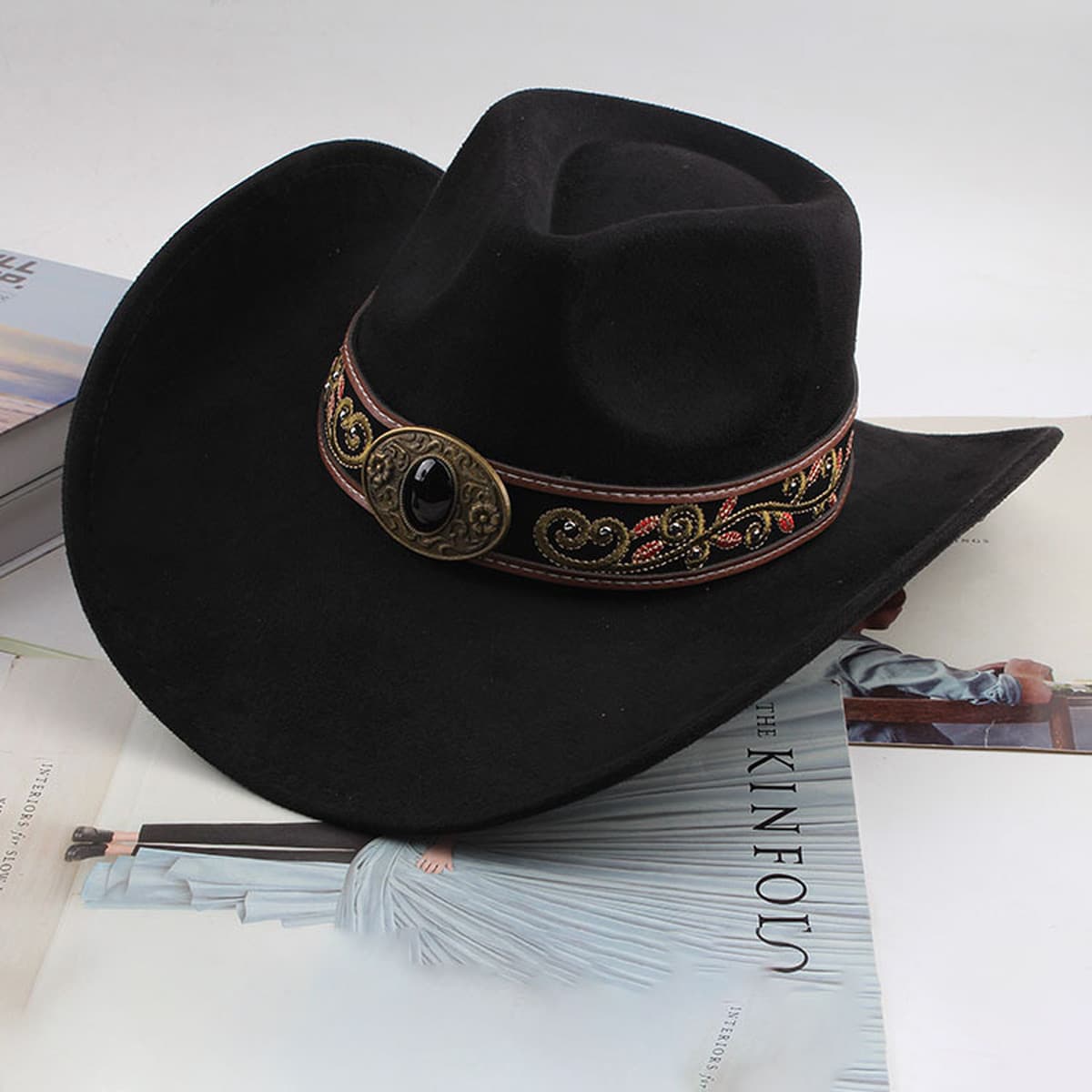 Внешняя торговля Западный джинсовый стиль тибетский бычий аксессуар модный цилиндр