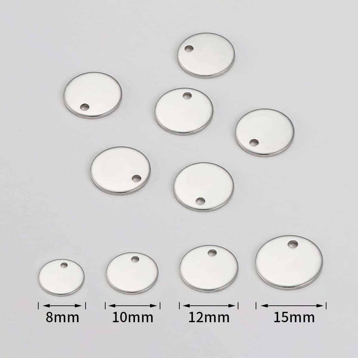 Цвет из нержавеющей стали зеркальный полированный круглый бирка с отверстием подвеска гальваника DIY ювелирные аксессуары