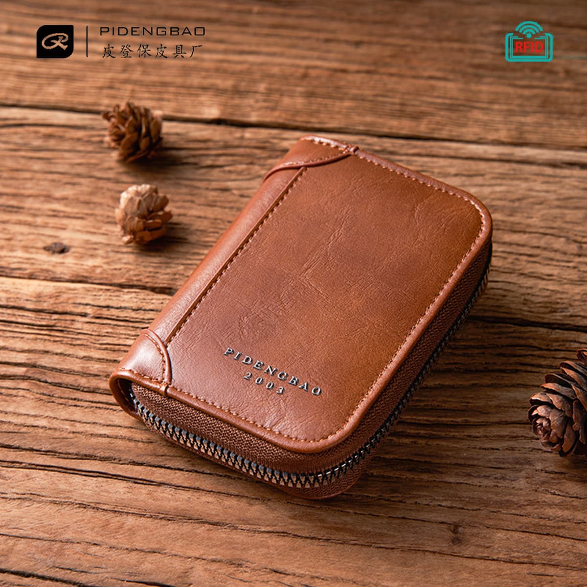 Кошелек для кредитных карт, мужской ретро-кошелек с несколькими отделениями для карт и монет, вертикальный кошелек на молнии...