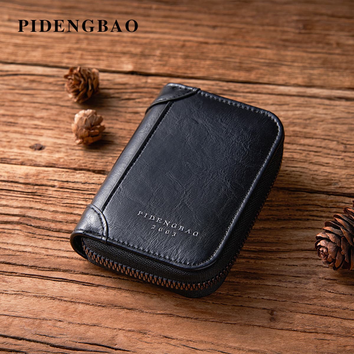 Кошелек для кредитных карт, мужской ретро-кошелек с несколькими отделениями для карт и монет, вертикальный кошелек на молнии...