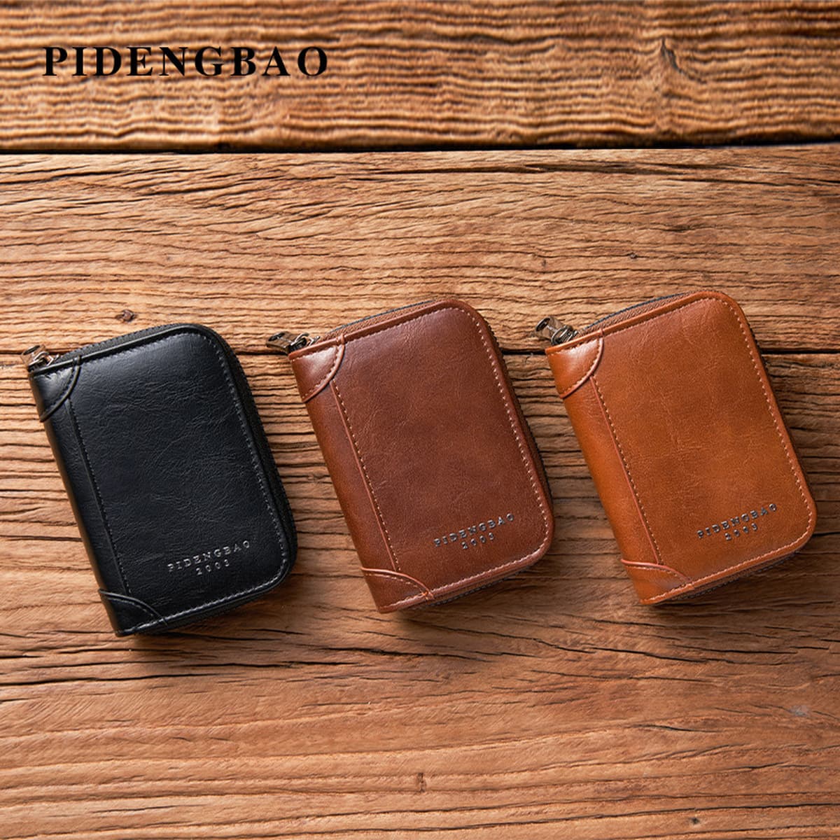 Кошелек для кредитных карт, мужской ретро-кошелек с несколькими отделениями для карт и монет, вертикальный кошелек на молнии...