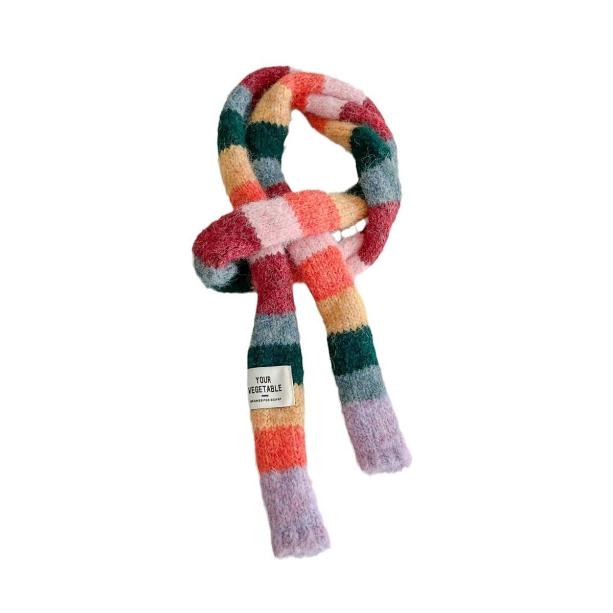 Осень и зима корейская дикая тонкая узкая радуга ретро маленькая длинная темпераментная вязаная узкая версия маленький шарф...