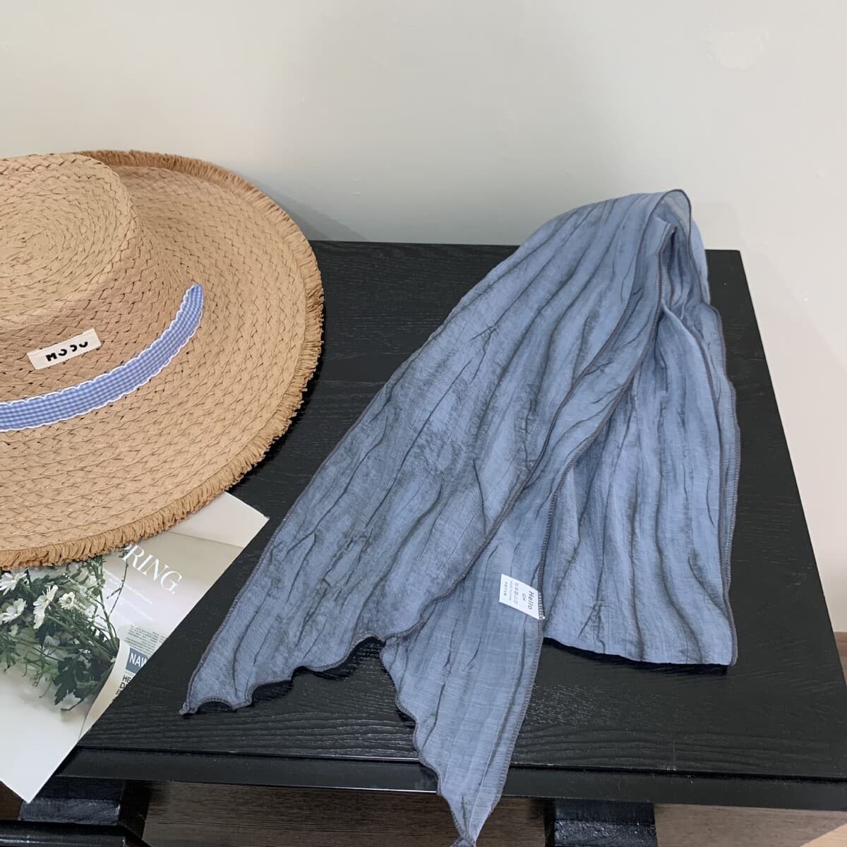 Длинный шелковый шарф с принтом тай-дай, летний новый стиль, тонкий маленький угловой шарф, одежда, соответствующая прямой...