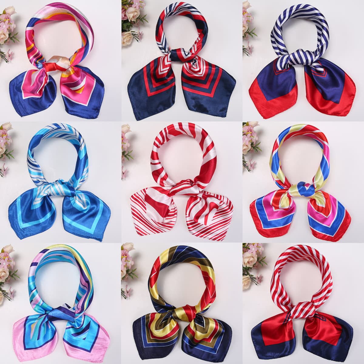 Шарф стюардессы банка маленький квадратный шарф профессиональный шарф платье женский формальный деловой воротник цветок...