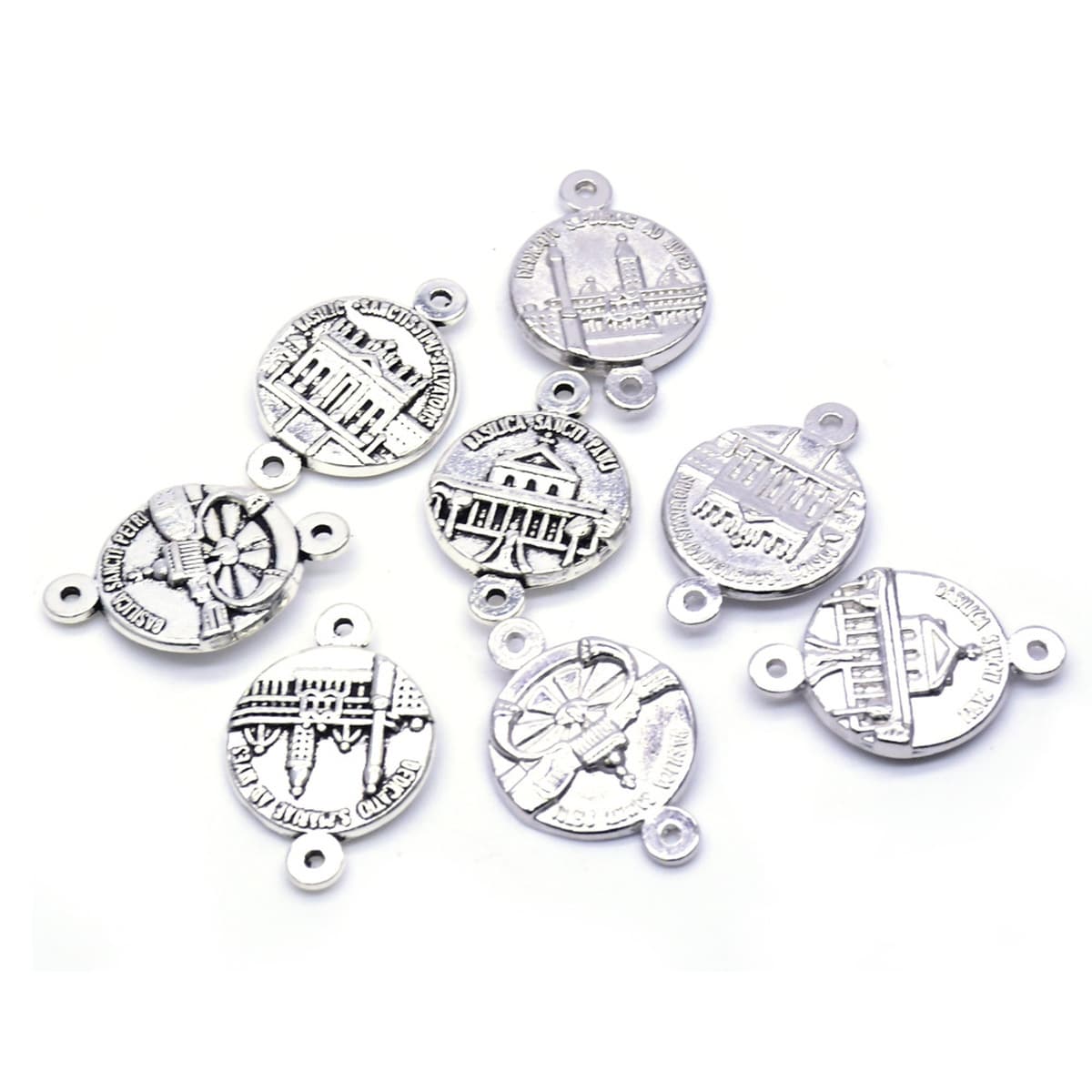 (10 комплектов в каждой упаковке) Четыре комплекта из двух отверстий святой цинковый сплав аксессуары чётки ожерелье DIY...