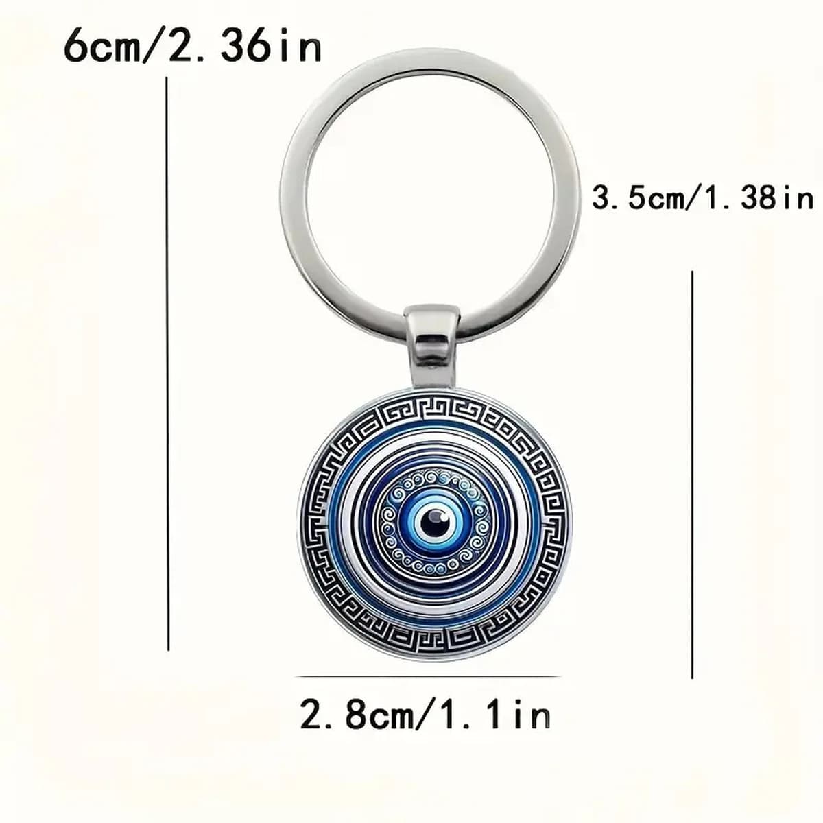 Красота, синий злой глаз, религия, фото, круглый стеклянный брелок с кабошоном, сумка, автомобильный брелок, подвеска,...