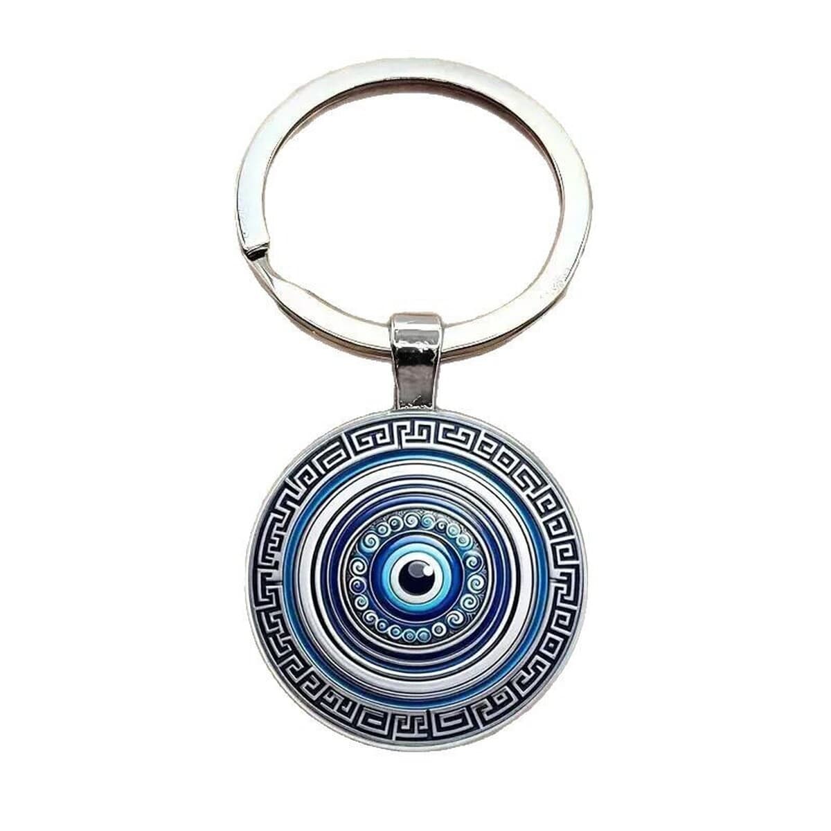 Красота, синий злой глаз, религия, фото, круглый стеклянный брелок с кабошоном, сумка, автомобильный брелок, подвеска,...
