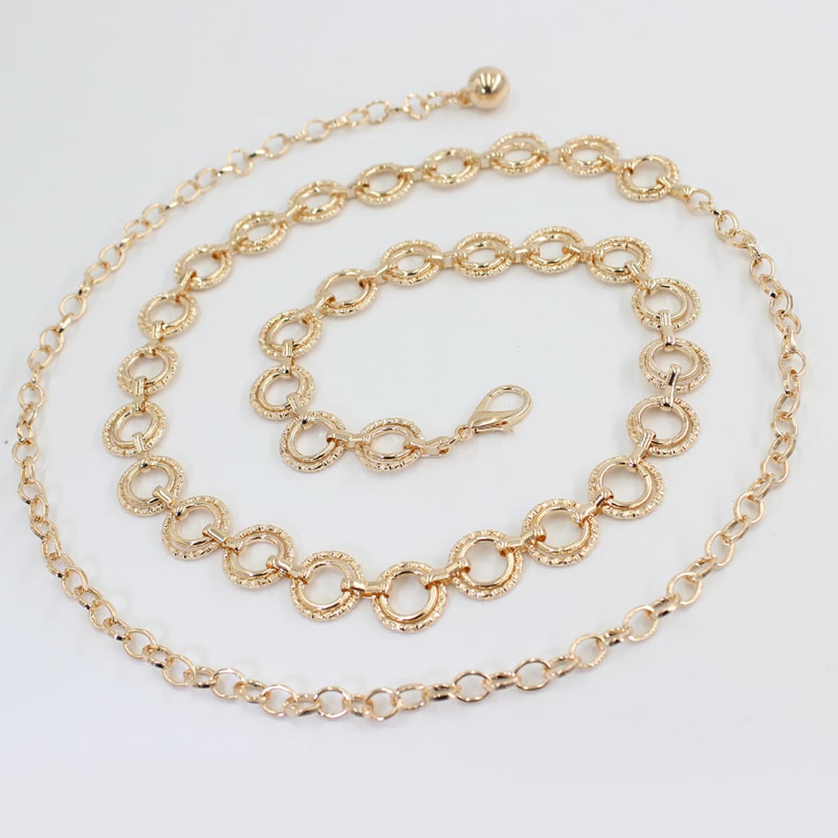 Женская юбка с диким кольцом металлическая цепочка на талии корейские украшения костюм платье тонкий пояс Регулируемый...