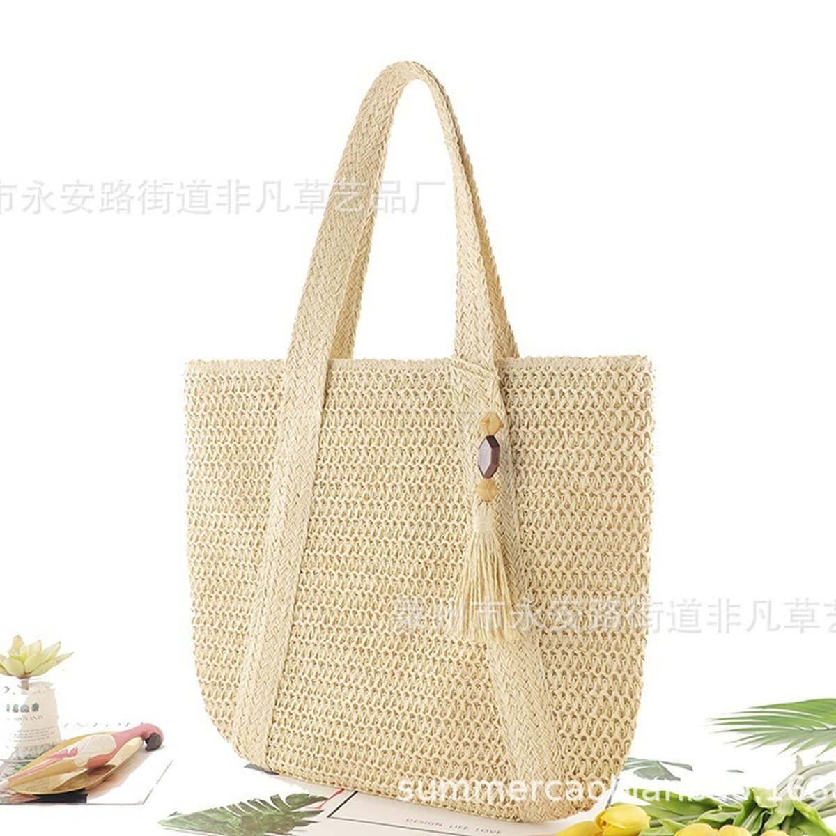 Ins Новое поступление тканая однотонная тканая сумка модная сумка через плечо из бумажной веревки из соломы тканая сумка с...