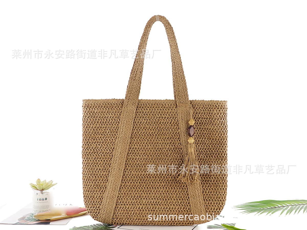 Ins Новое поступление тканая однотонная тканая сумка модная сумка через плечо из бумажной веревки из соломы тканая сумка с...