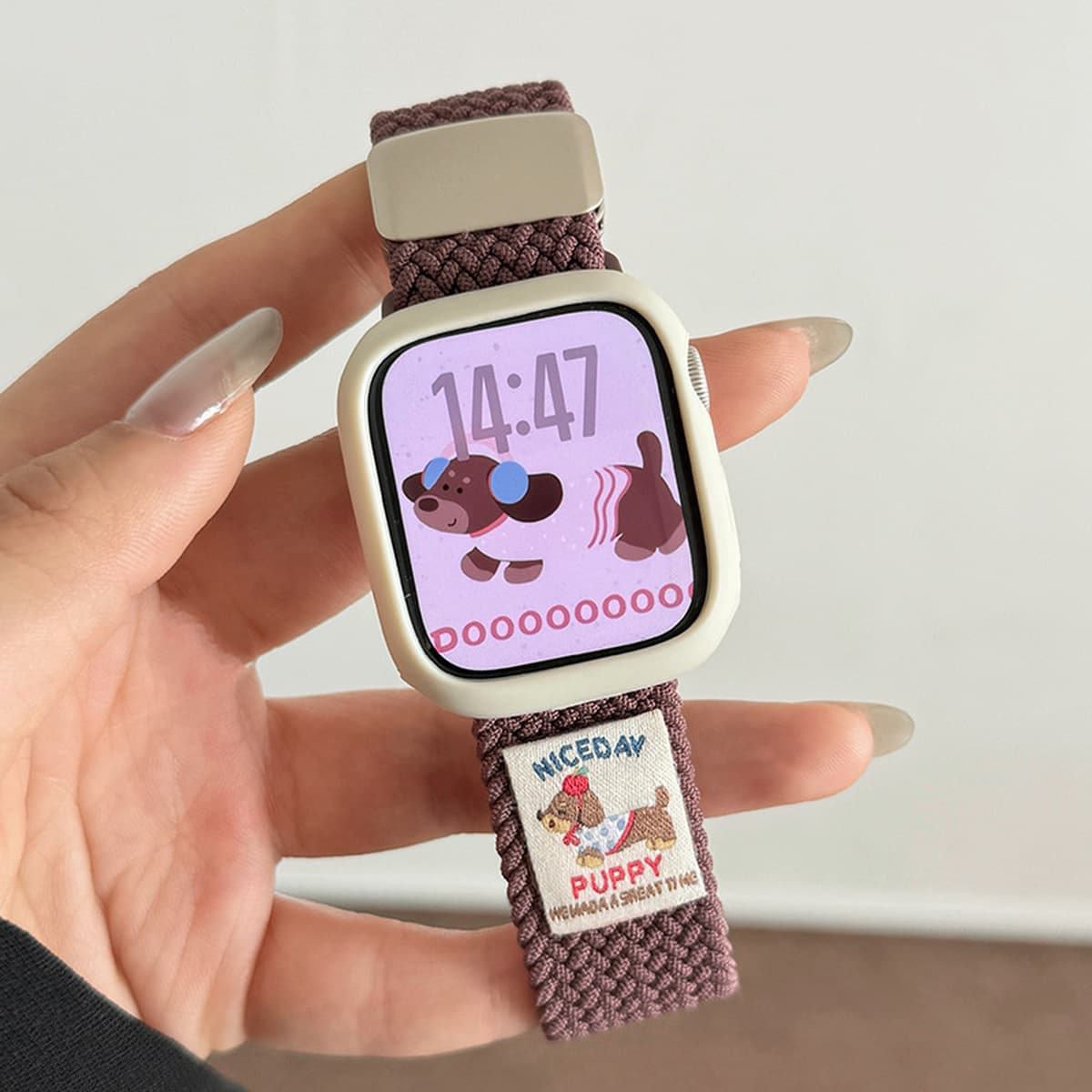 Ремешок для Apple Watch S10, iWatch 11, Apple Watch 9, магнитный, нейлоновый, спортивный, с рисунком таксы