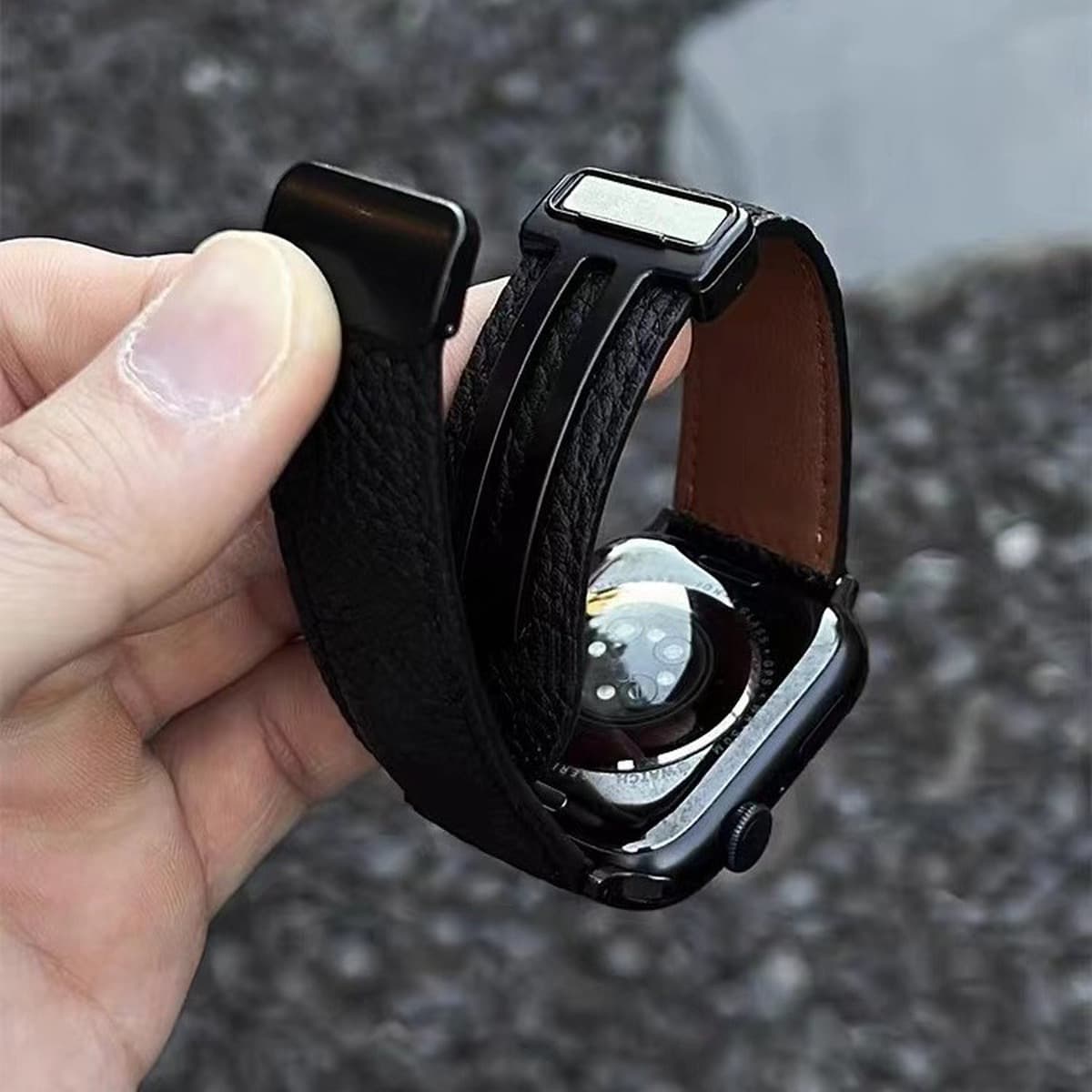 Для Apple Watch AppleWatch456iwatch78910se Личи кожаный магнитный отсосной ремень