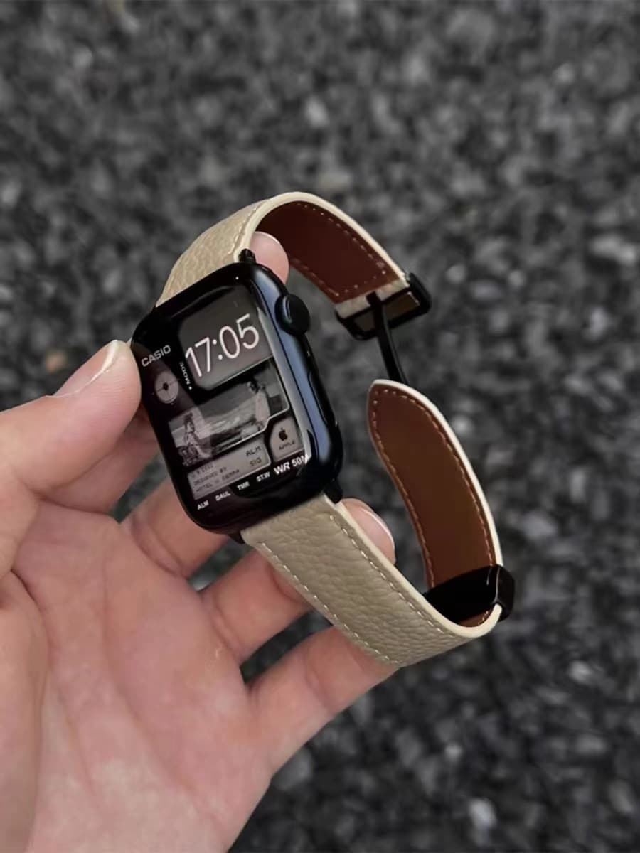 Для Apple Watch AppleWatch456iwatch78910se Личи кожаный магнитный отсосной ремень