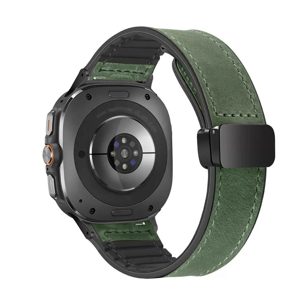 Применяет умные часы Samsung Galaxy watch7 ultra 47mm Crazy Horse с рисунком силиконовый кожаный ремешок для часов