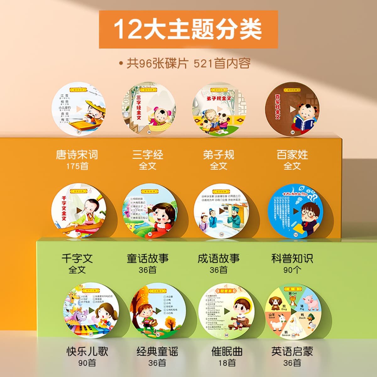 Детский умный граммофон для раннего развития, обучающая карта, записывающая машинка для историй, образовательная...