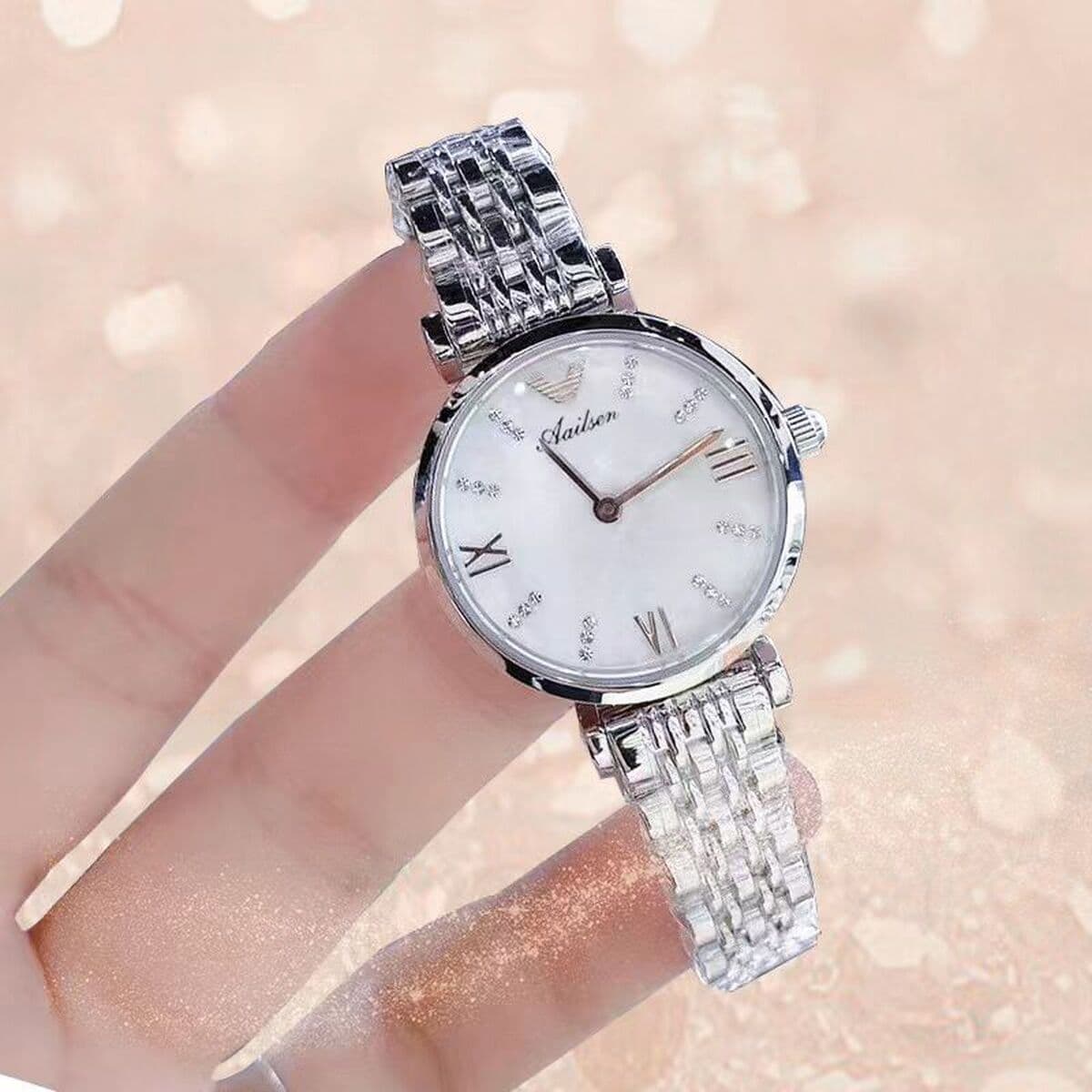 Алмазные часы 2023 красный свет и роскошные звездные часы женские кварцевые часы полностью автоматические