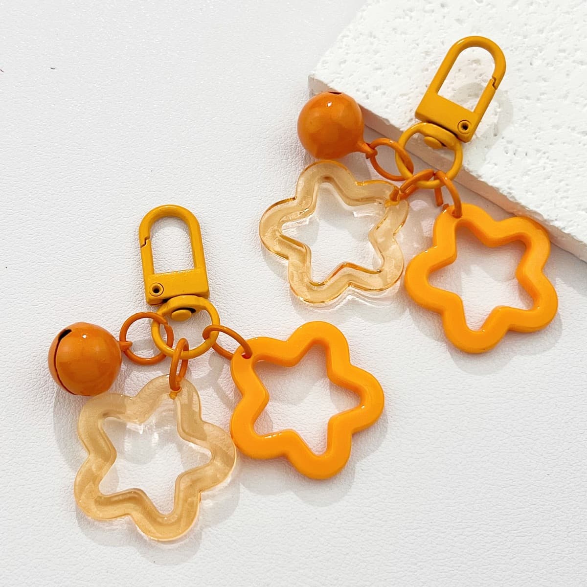 DIY креативный брелок-колокольчик с двойной пятиконечной звездой, милая подвеска для сумки, цепочка для мобильного телефона,...