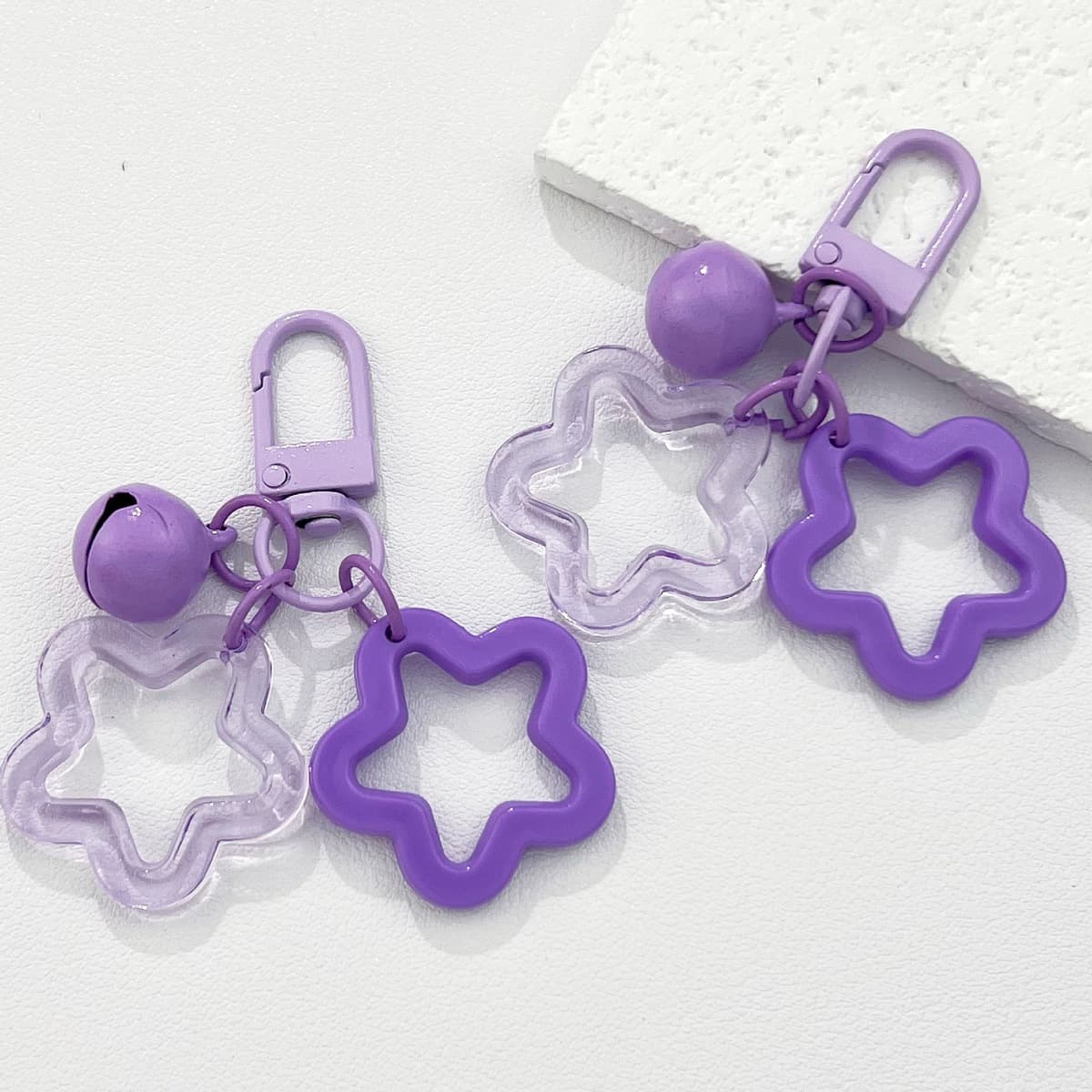 DIY креативный брелок-колокольчик с двойной пятиконечной звездой, милая подвеска для сумки, цепочка для мобильного телефона,...