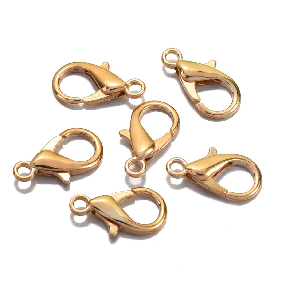 Цветоустойчивая гальванизированная застежка-карабин из цинкового сплава для ювелирных изделий, фурнитура для рукоделия,...