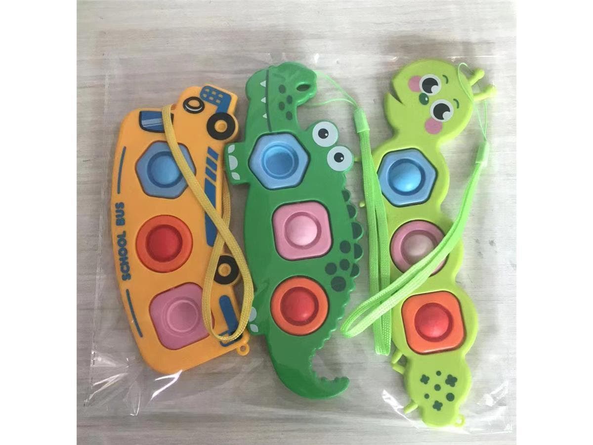 Игрушка-антистресс для снятия стресса: крокодил, гусеница, школьный автобус, детский пальчиковый пузырьковый гаджет для...