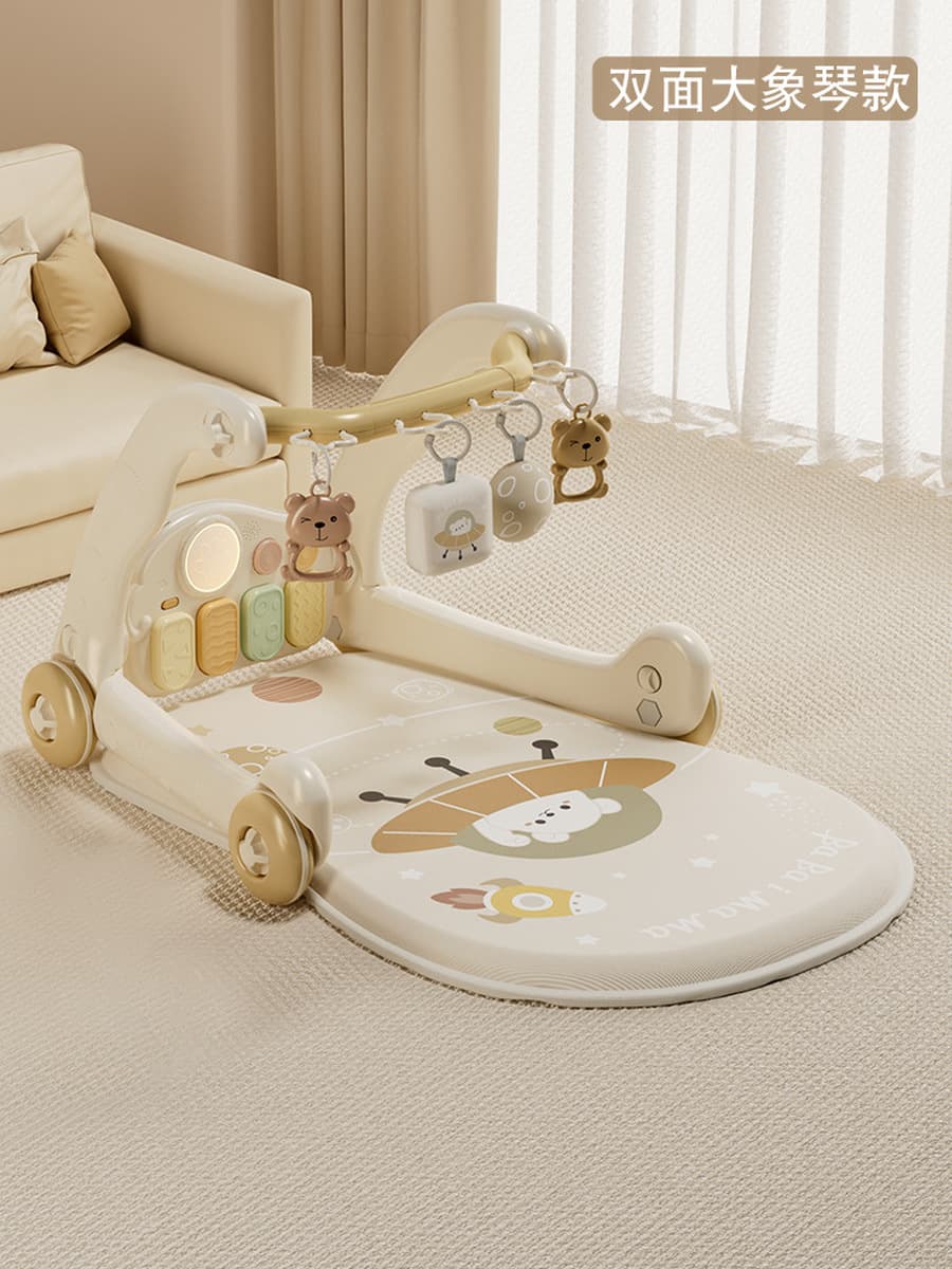 Многофункциональный развивающий ходунок-пианино 2-в-1 для малышей 0-1 года