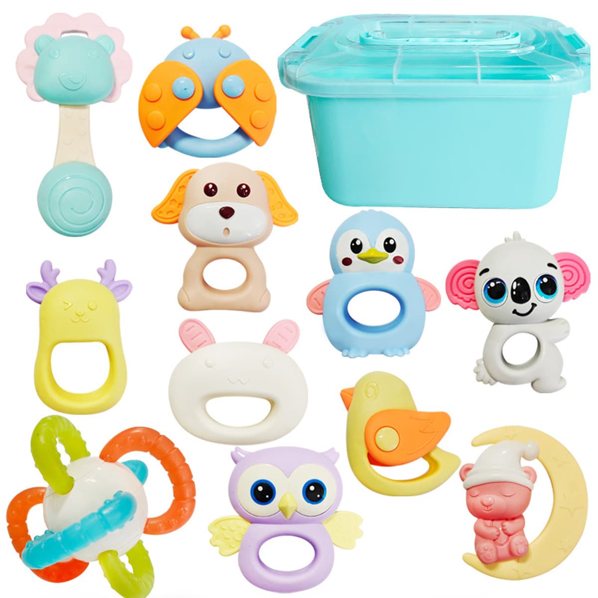 Новая игрушка-погремушка для новорожденных, мягкий резиновый мячик для прорезывания зубов, тренировки захвата, подвеска для...