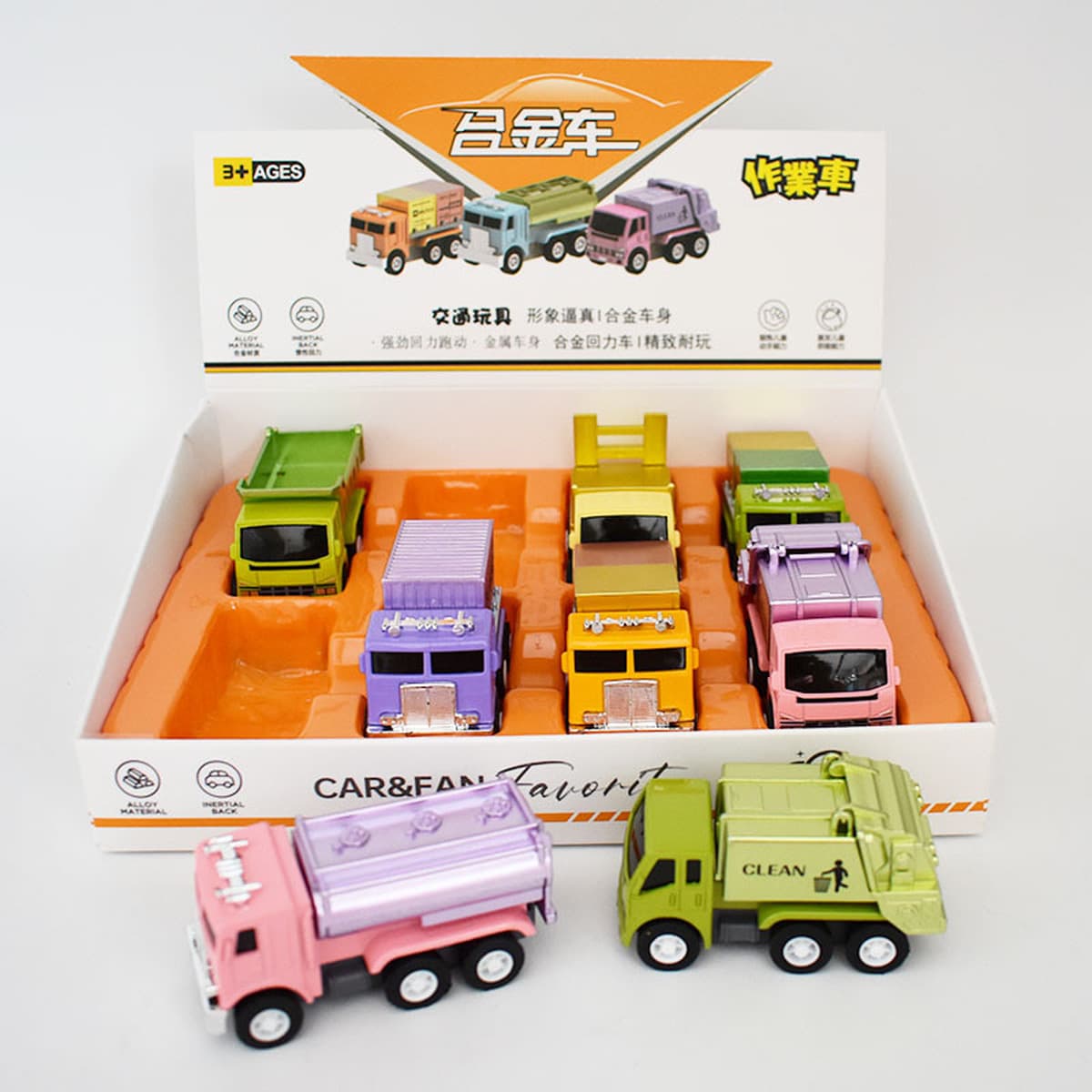 Сплав тянуть назад автомобиль мультфильм транспорт грузовик самосвал санитария автомобиль Карманный Автомобиль захватить...