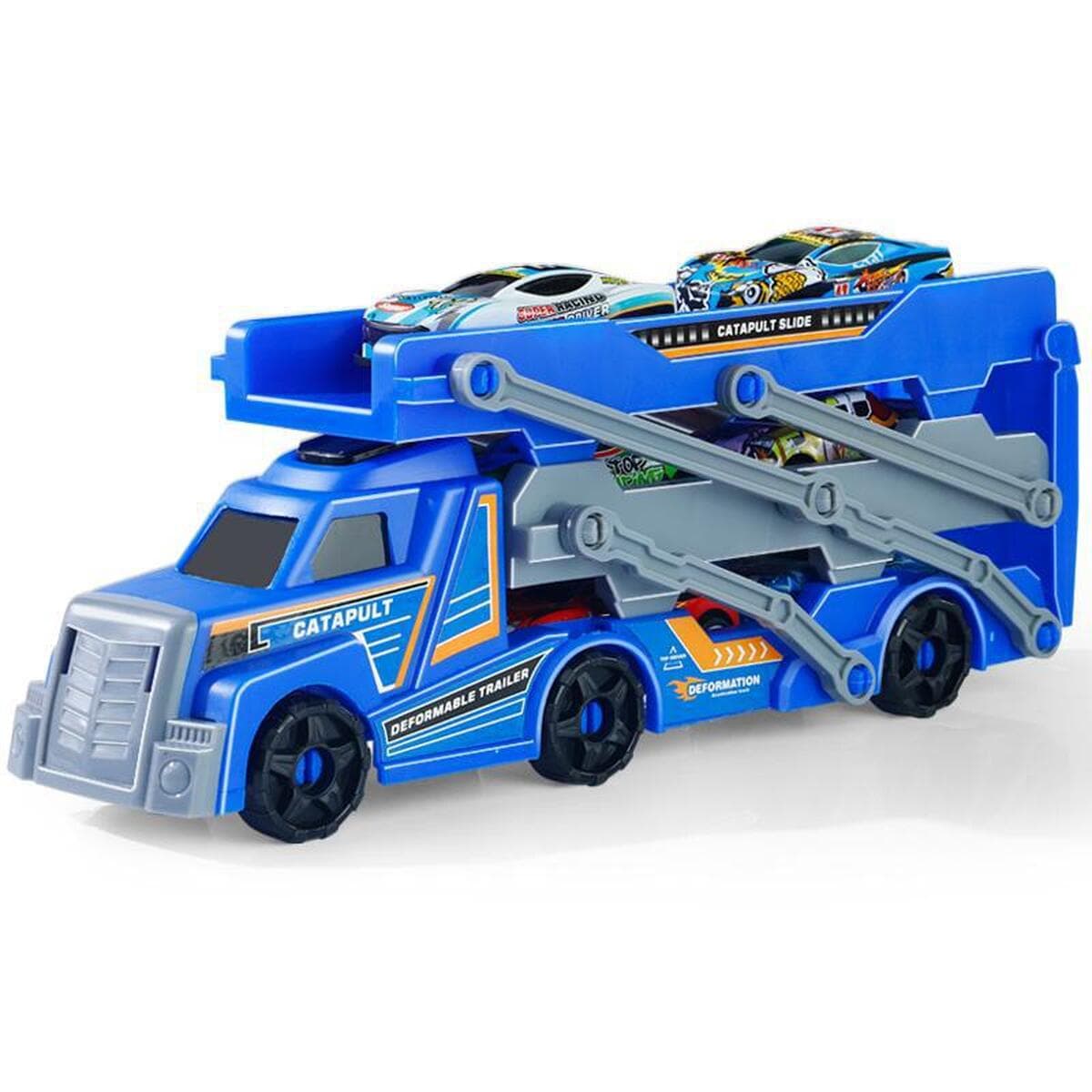 Трансграничный детский игрушечный грузовик-катапульта, большой, раскладной и складной, с трехъярусным прицепом для хранения...