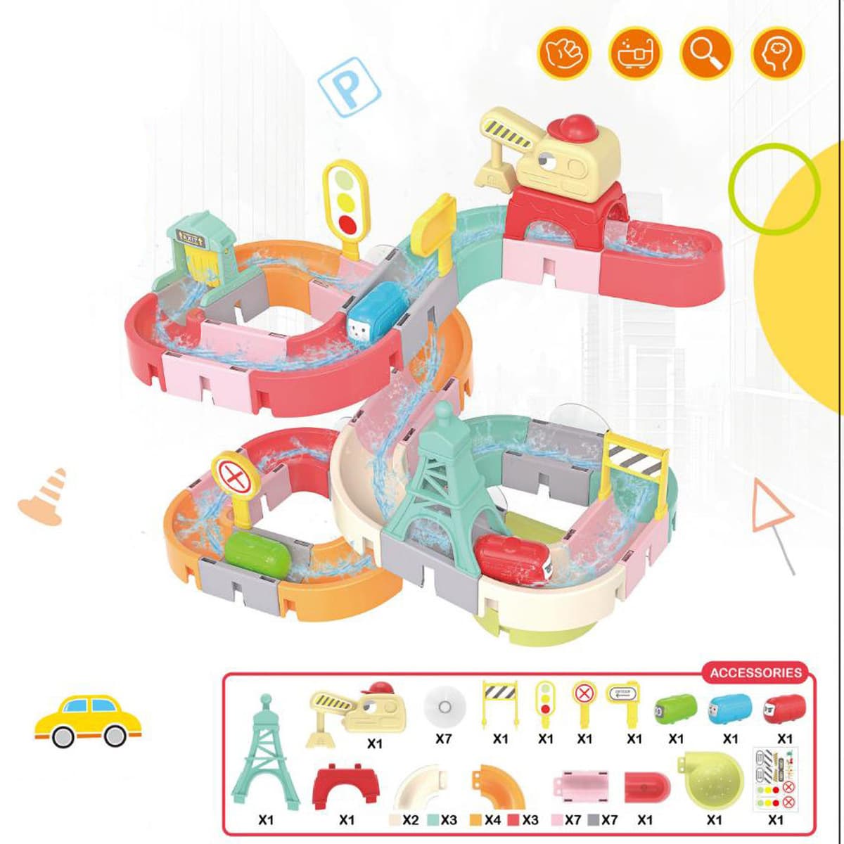 Детская летняя водная горка для парка, материал ABS, игрушки для ванной комнаты 0-3 лет, популярный стиль для...