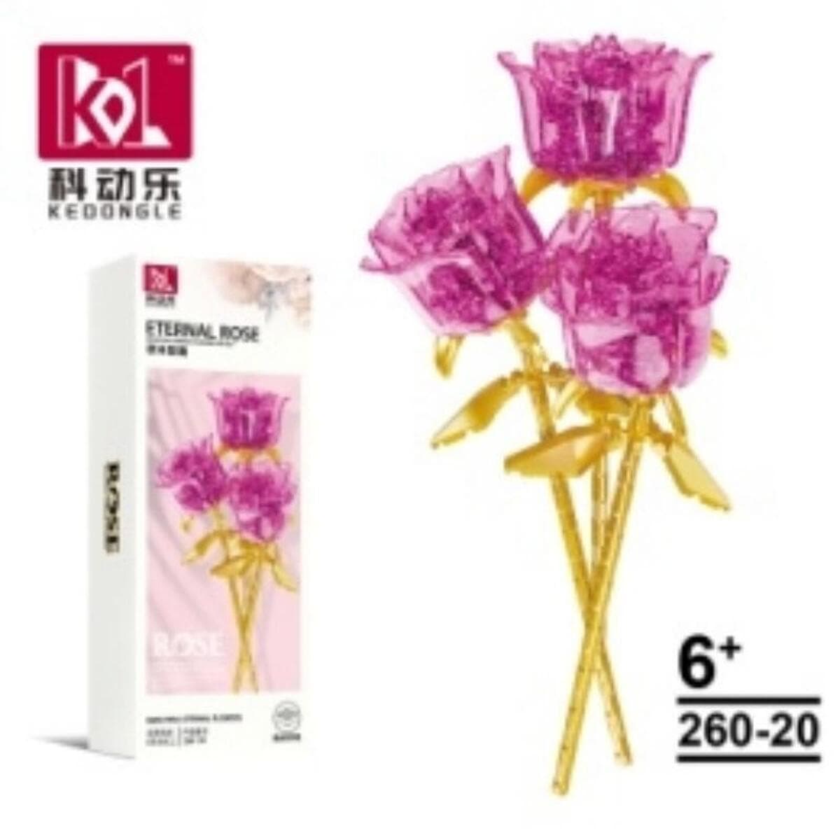 Совместим с микрочастикулой LEGO, вечный цветок, День святого Валентина, День учителя, роза, строительные блоки, цветочные...