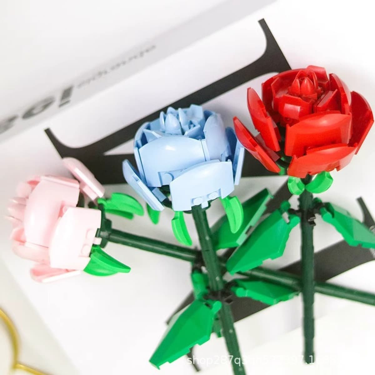 Розовые строительные блоки совместимы с LEGO головоломка собрать игрушки для девочек Вечная жизнь букет для девочек День...