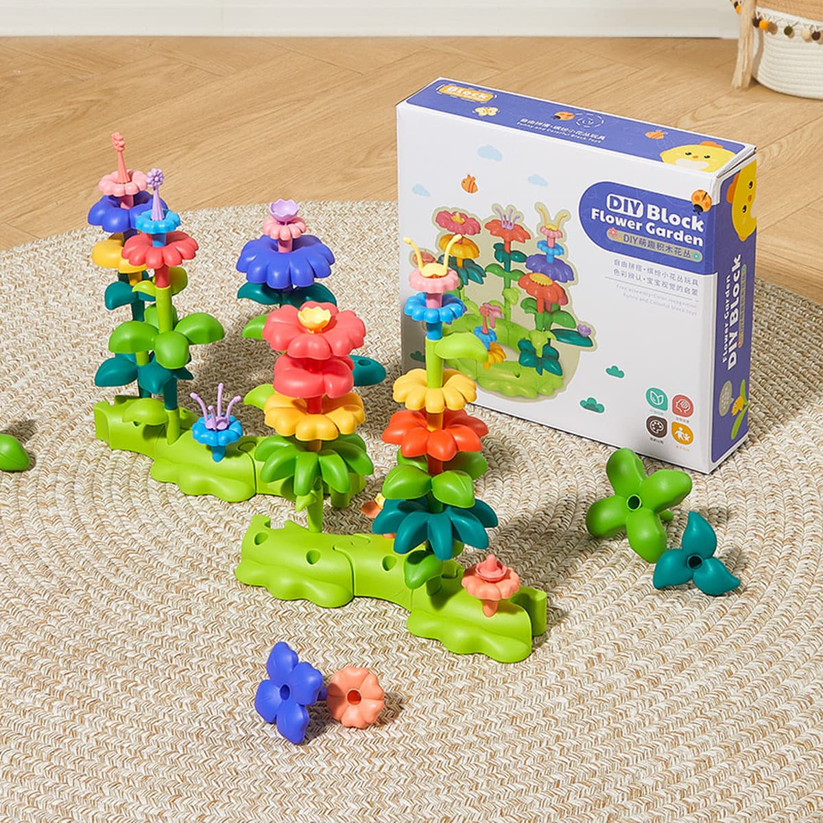 Строительные блоки собрать развивающие игрушки для девочек мальчик постоянно меняется сад diy цветочные композиции большие...
