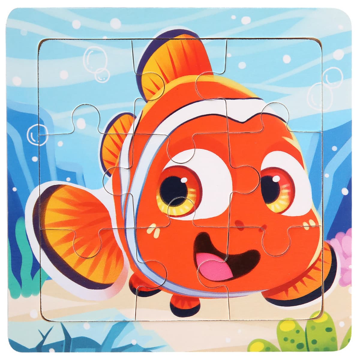 9 штук деревянных мультфильмов животных плоская головоломка детский сад ребенок мальчик девочка раннего образования