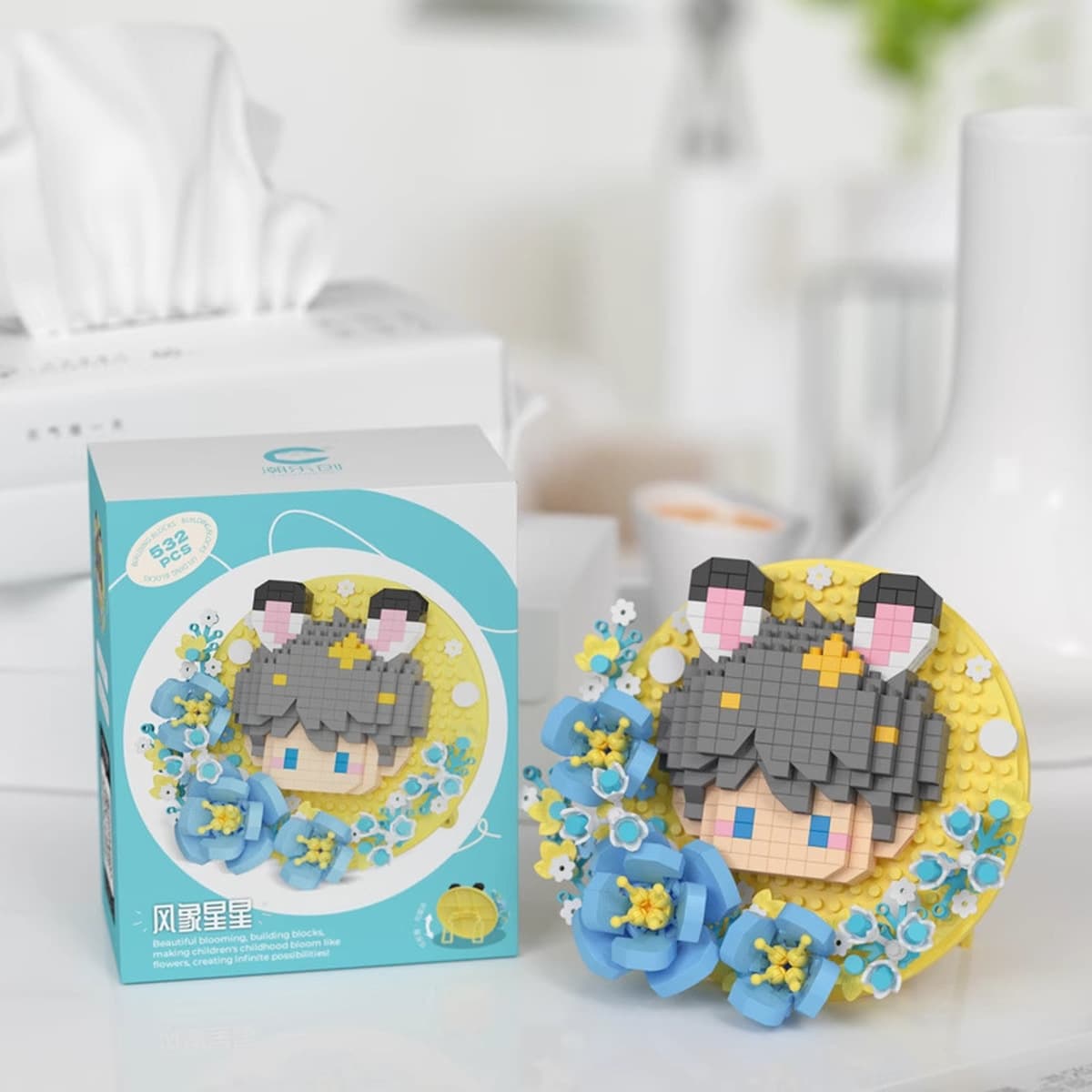 Совместимость с Lego Bar Bar Band Band Band Детская развивающая игрушка Лев Акула Ша Голова Оперная кукла слепая коробка