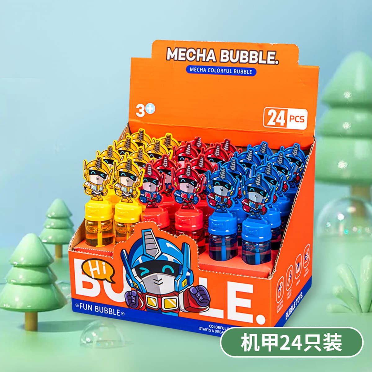 Детские палочки для выдувания мыльных пузырей, набор из 24 штук, игрушки-пузырьки с мультяшными животными, мини-палочки для...