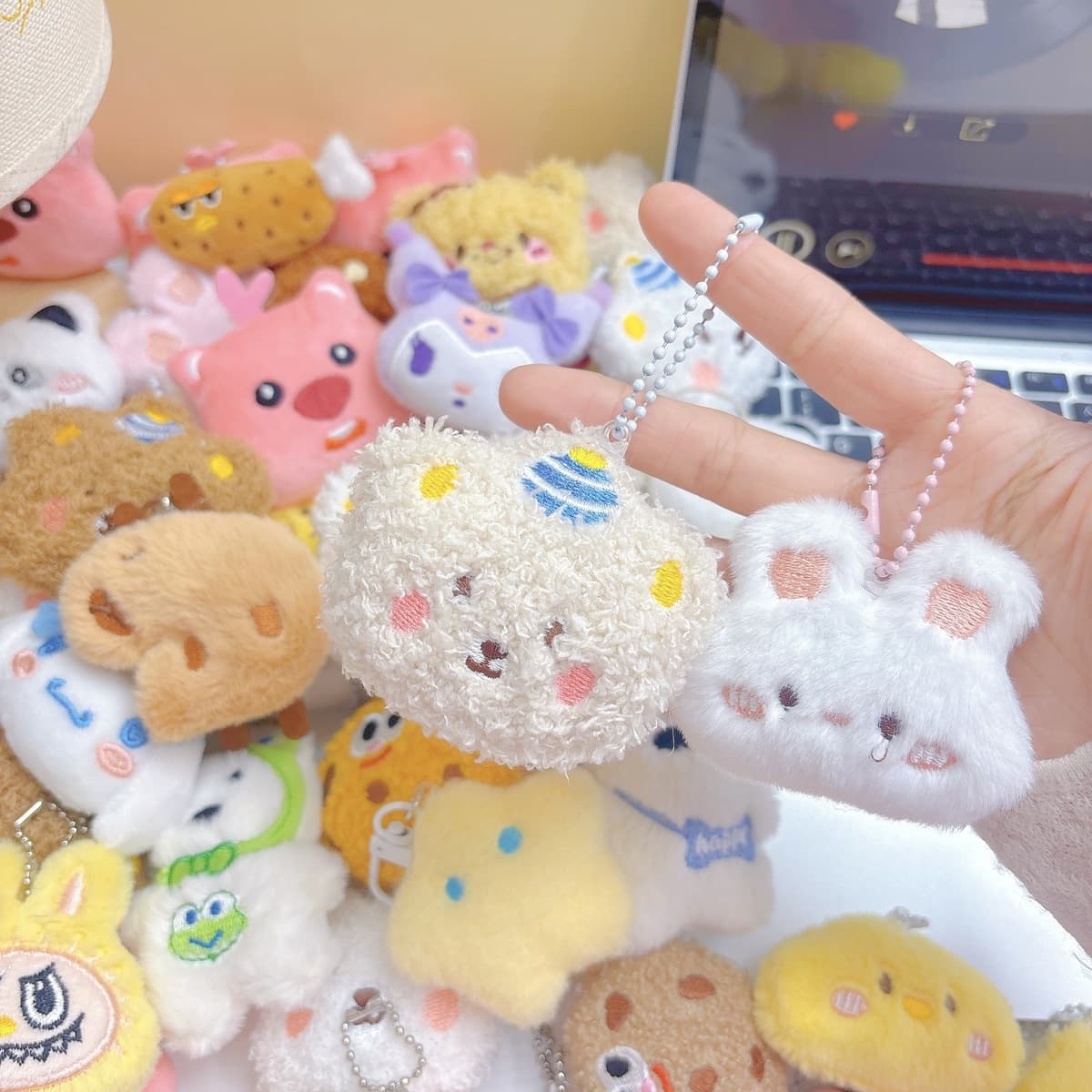 Популярный пищащий плюшевый брелок-подвеска в виде милого котенка, игрушка для автоматов с игрушками, плюшевая кукла