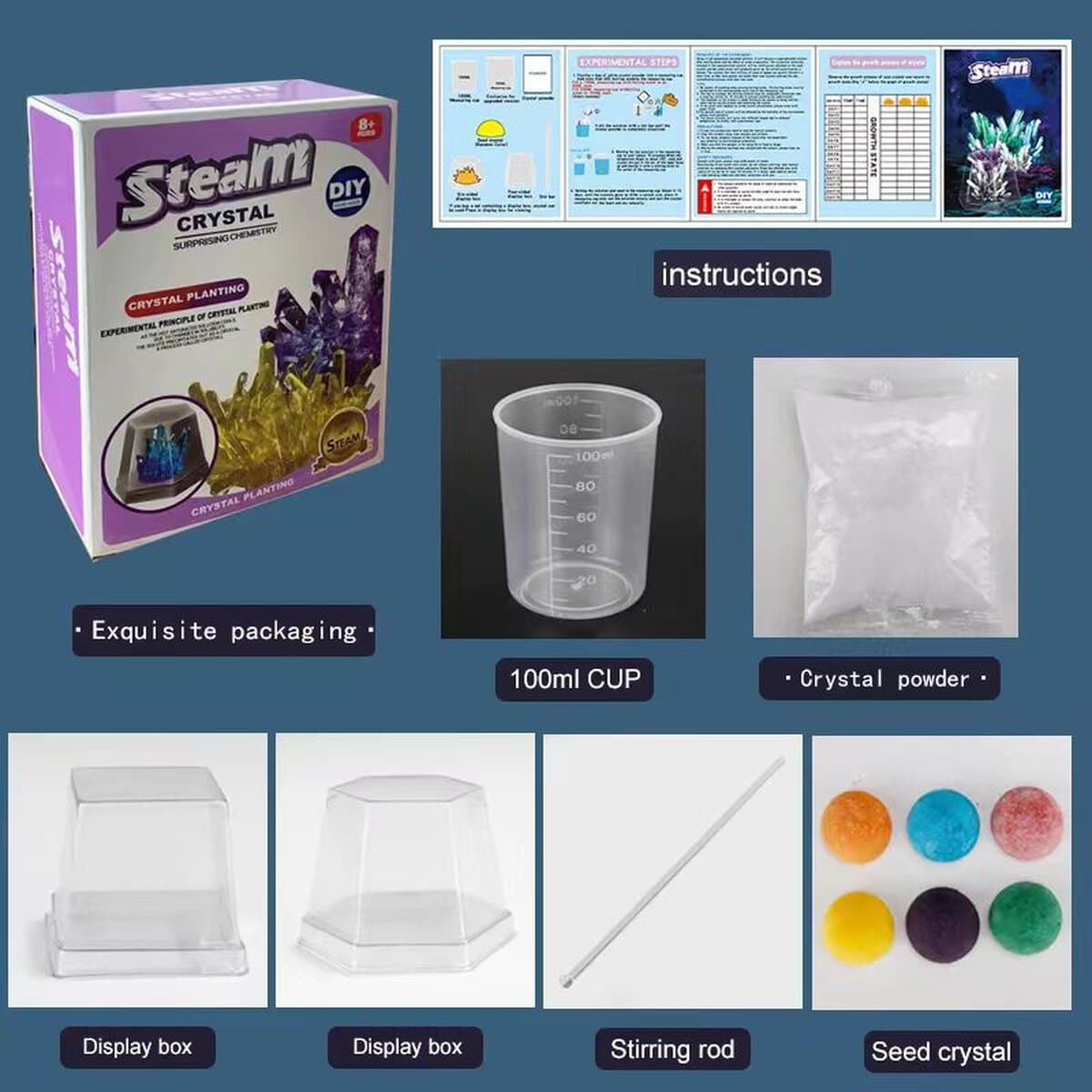 Набор для выращивания кристаллов, экспериментальный набор для роста кристаллов, детские научные игрушки ручной работы для...