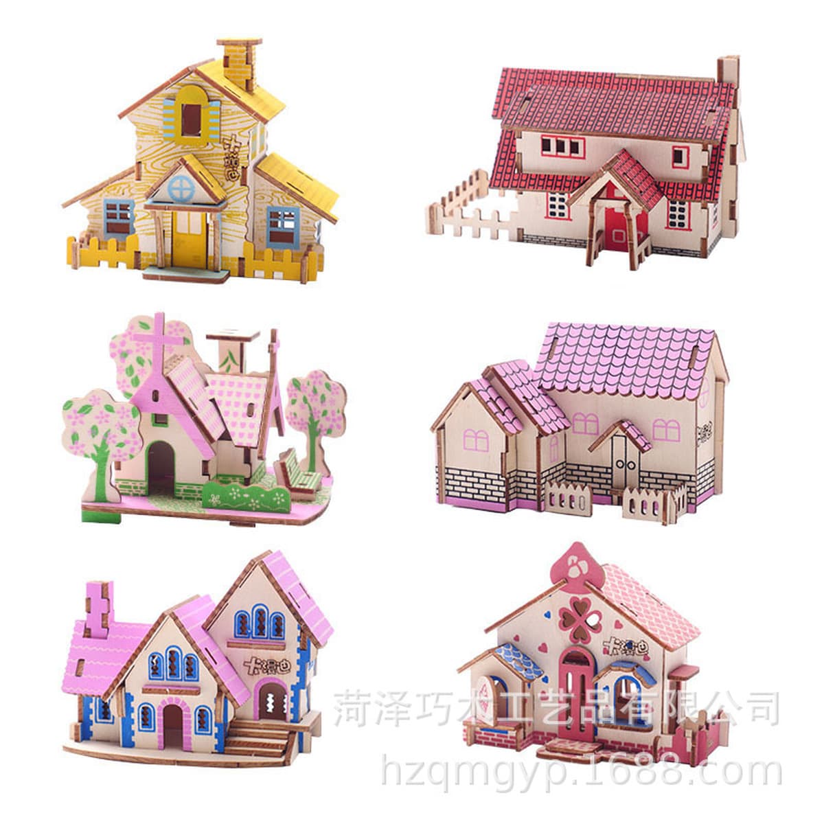 Деревянный 3D стерео пазл, детский развивающий строительный пазл, модель «сделай сам», собранный вручную, маленький домик,...