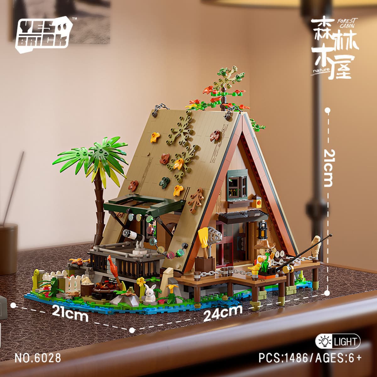 Кирпич также мини-частицы 6028, модель лесного домика, креативные настольные украшения, детский подарок, строительные блоки,...