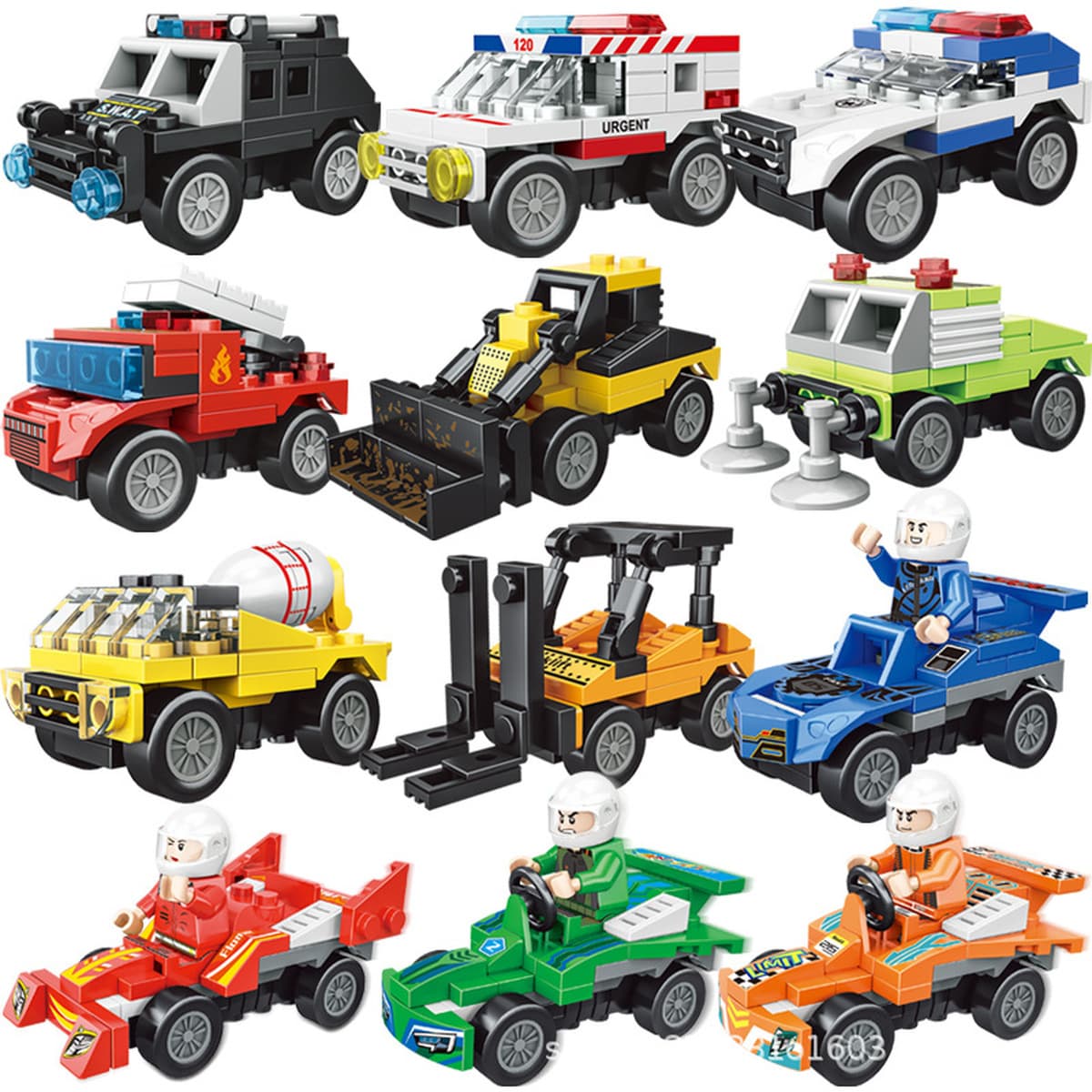 Детская интеллектуальная сборка небольших зернистость автомобиля игрушка автомобиль модель автомобиля гоночный автомобиль...