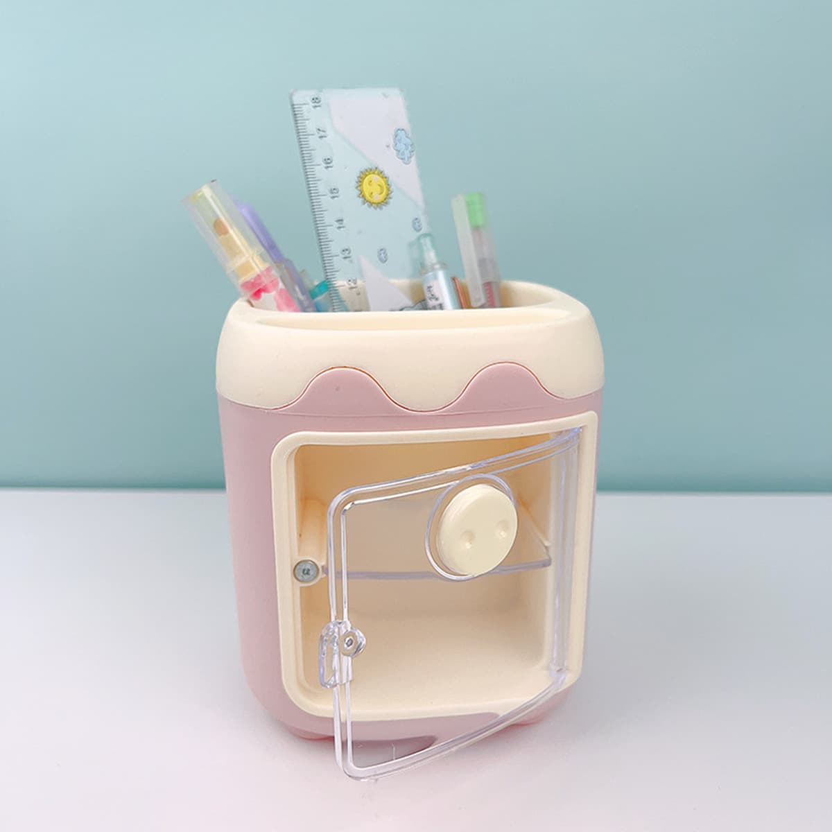 Креативный детский кремовый клей ручной работы держатель для ручек материал сумка студенческий Настольный ящик для хранения...