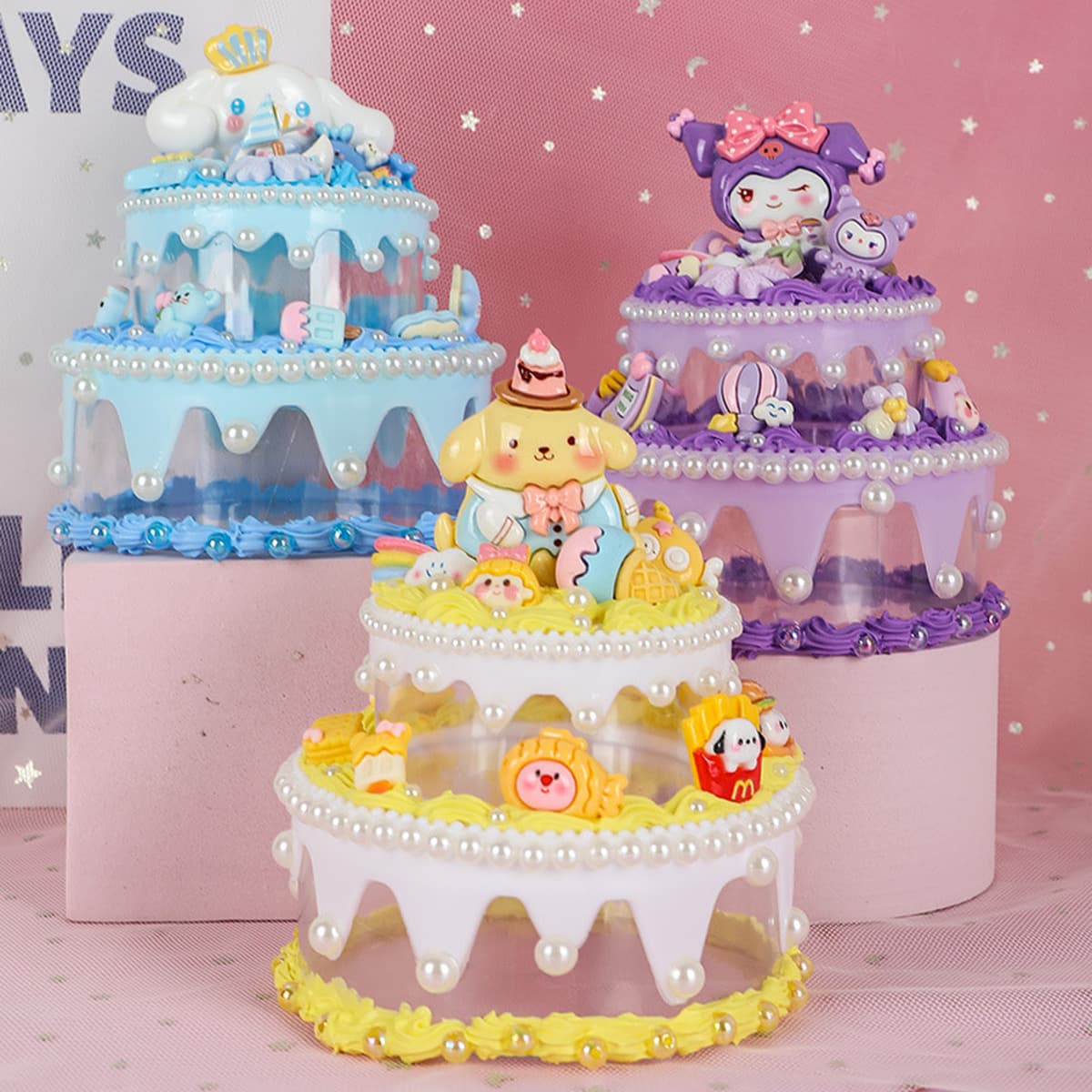 Крем-клей diy торт коробка для хранения детских украшений ручной работы