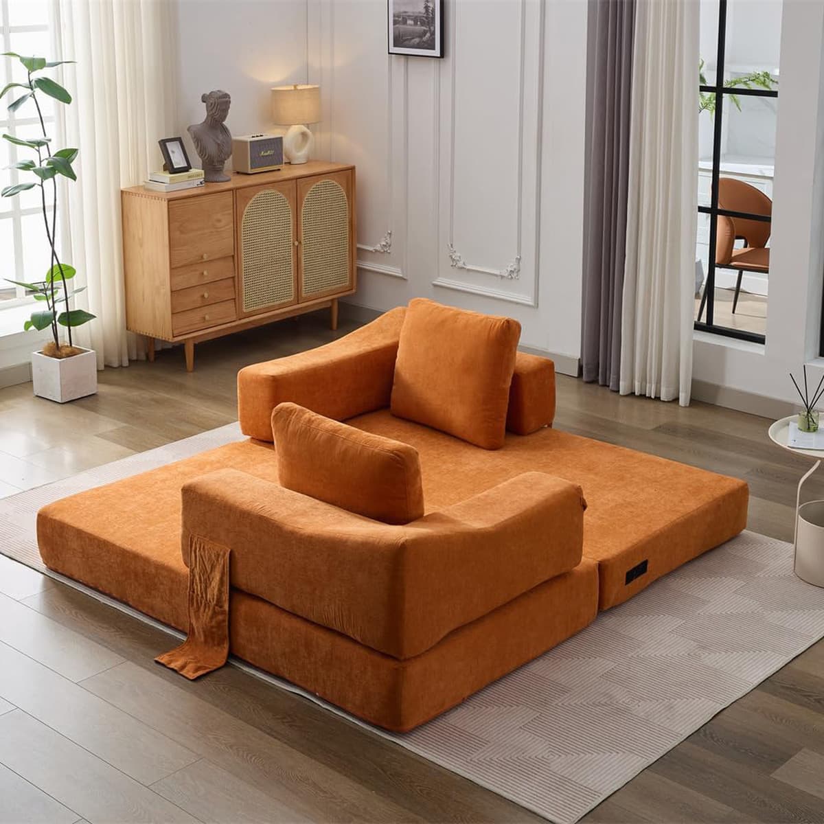 Современный минималистичный диван в итальянском стиле для гостиной, компактный и складной, тканевый диван для отдыха,...