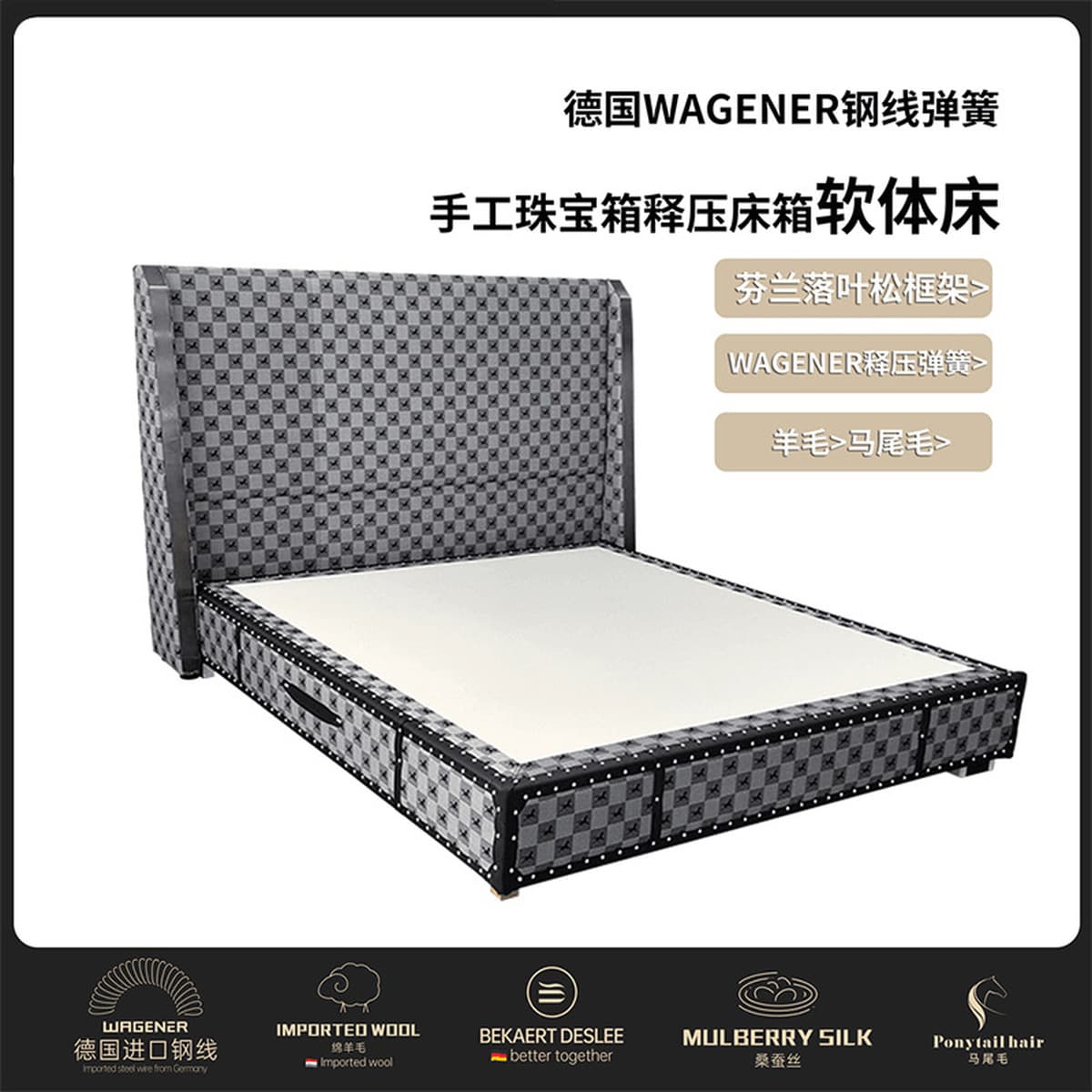 Элитный шерстяной независимый двухслойный пружинный матрас, матрас для звездных отелей, матрас с ручной обивкой на кнопках и...