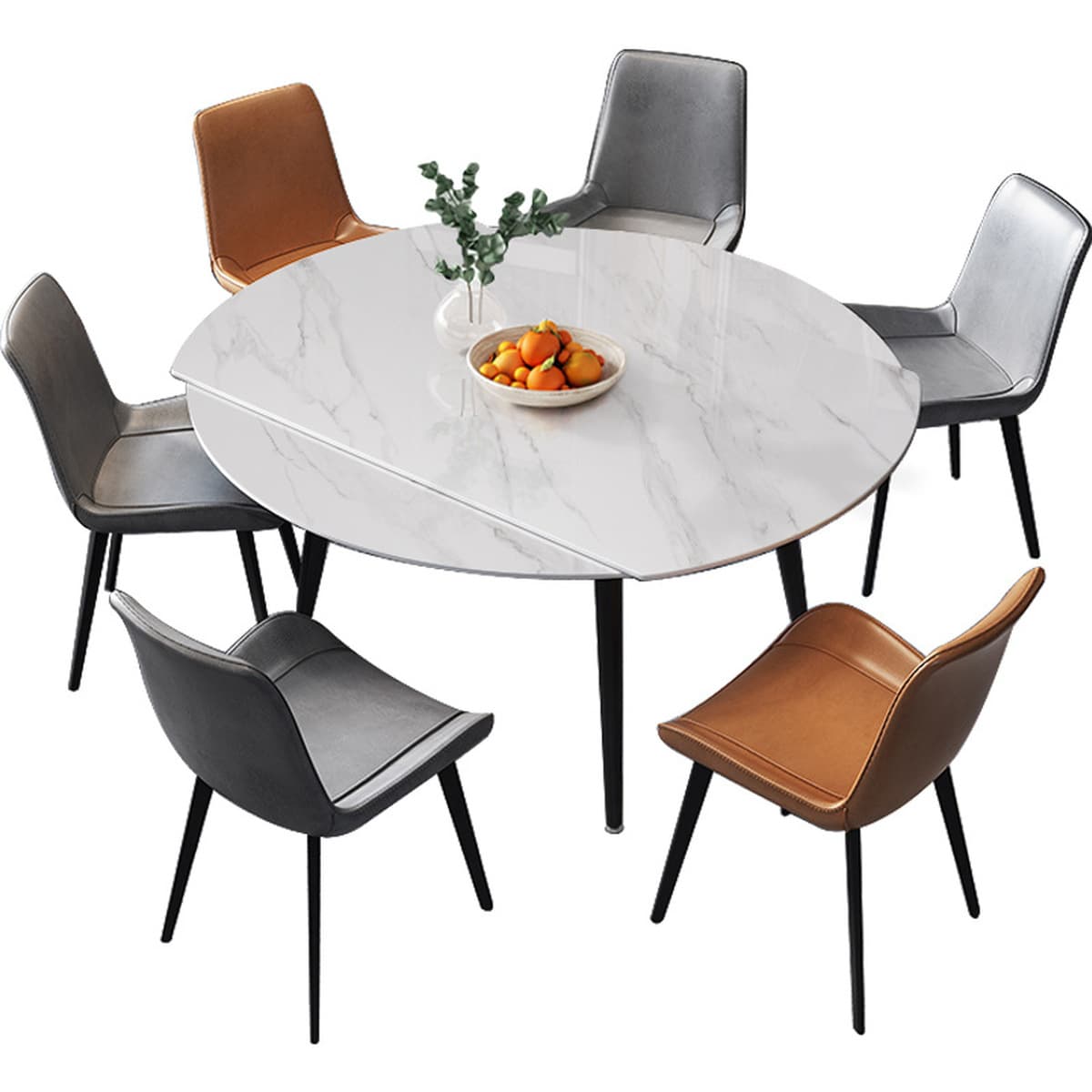 Легкий роскошный обеденный стол и стул из каменной плиты, современный простой Выдвижной Стол, квадратный круглый обеденный...