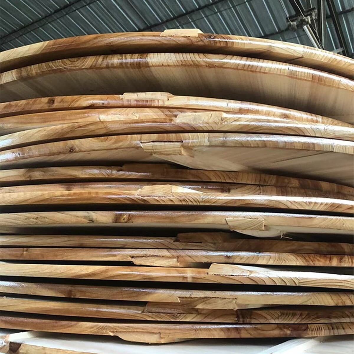 Толстая чистая пихта из массивной доски Обеденный стол панель круглый стол Домашний ресторан Большой круглый стол Панель для...