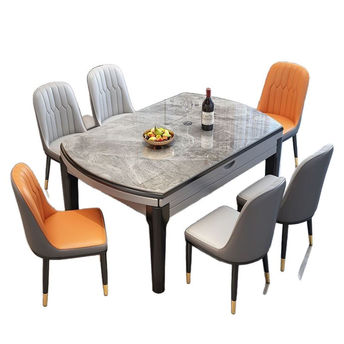 Обеденный стол, домашний высококачественный обеденный стол из сланца, круглый стол, обеденный стол и стулья из массива...